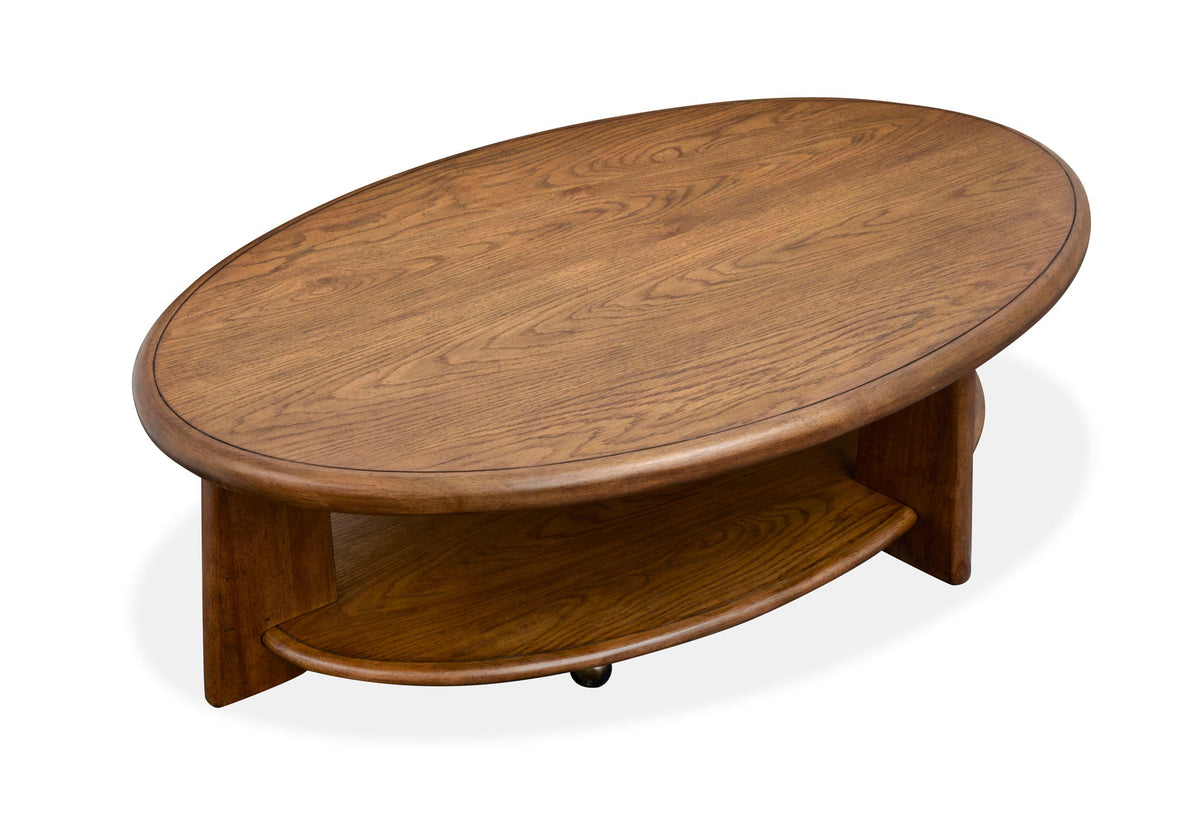 Tanner - Oval Cocktail Table With Casters - Tawny Brown, photo 4 of 7