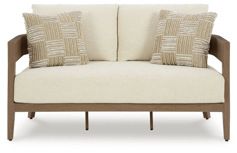Serene Bay - Loveseat With Cushion - Dark Brown / White by Unique Piece Furniture