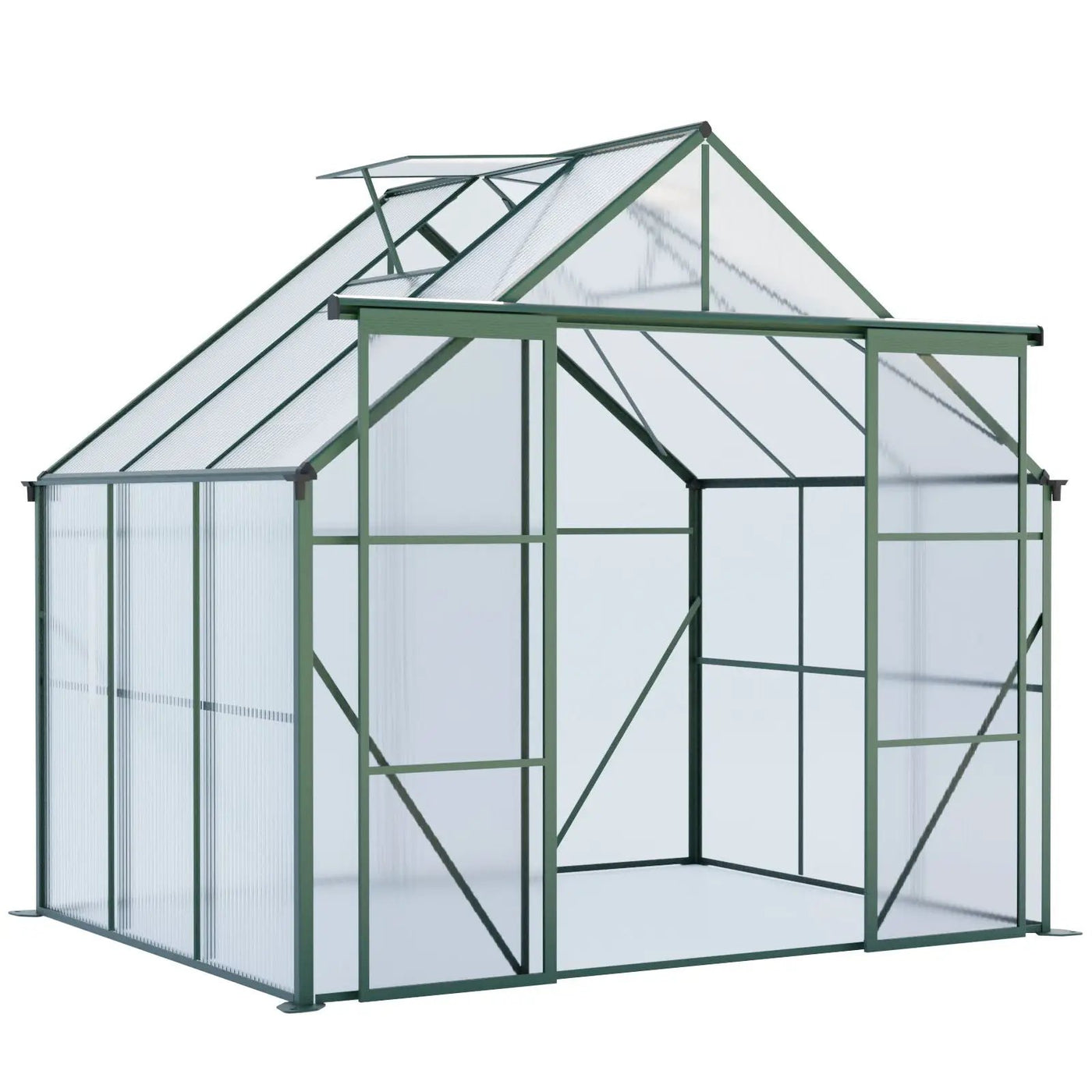 Double Door Polycarbonate house Raised Base And Anchor Aluminum Heavy Duty Walk In houses For Outdoor Backyard In All Season by HouseOfZazla