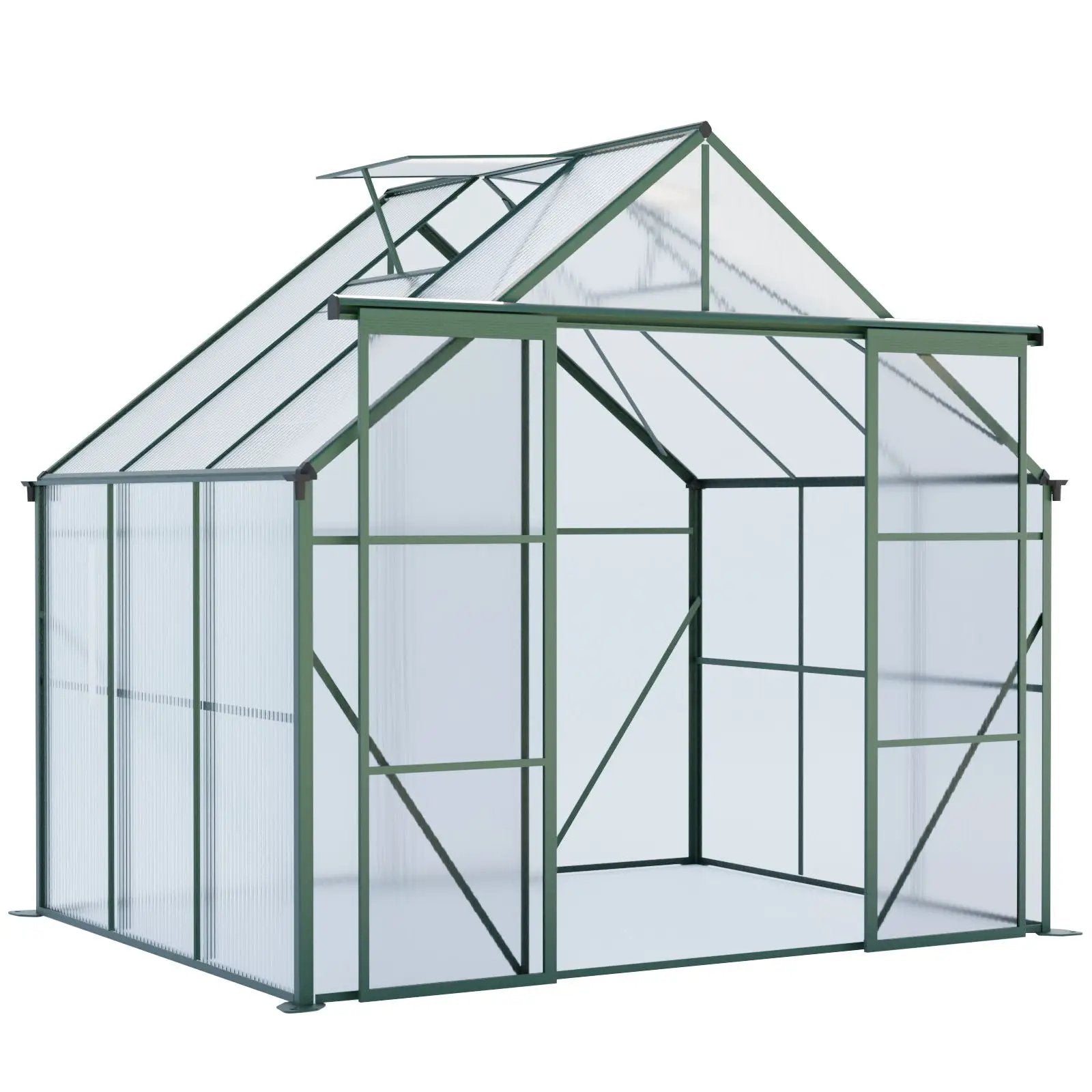 Double Door Polycarbonate house Raised Base And Anchor Aluminum Heavy Duty Walk In houses For Outdoor Backyard In All Season by HouseOfZazla