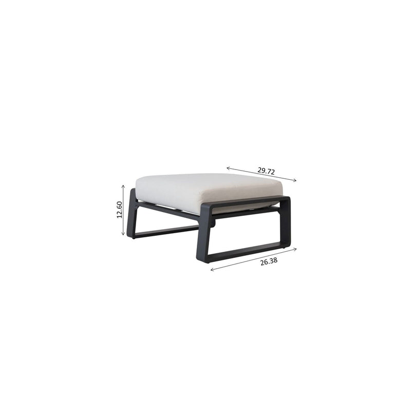 Light Brown Outdoor Ottoman Set with Aluminum Frame and Removable Cushions - Set of 2, photo 3 of 5