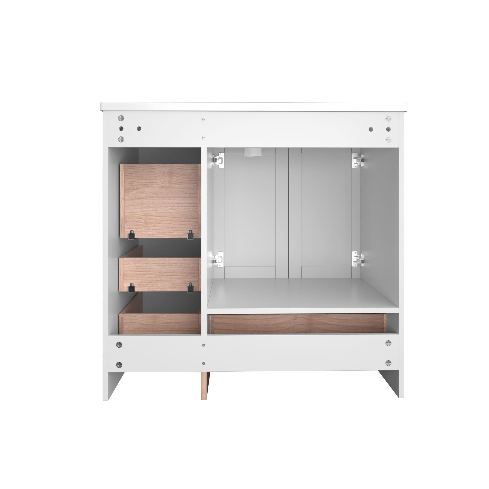 Shaker Free Standing Bathroom Vanity Cabinet & Sink, Soft Close Drawers, Soft Close Doors by HouseOfZazla
