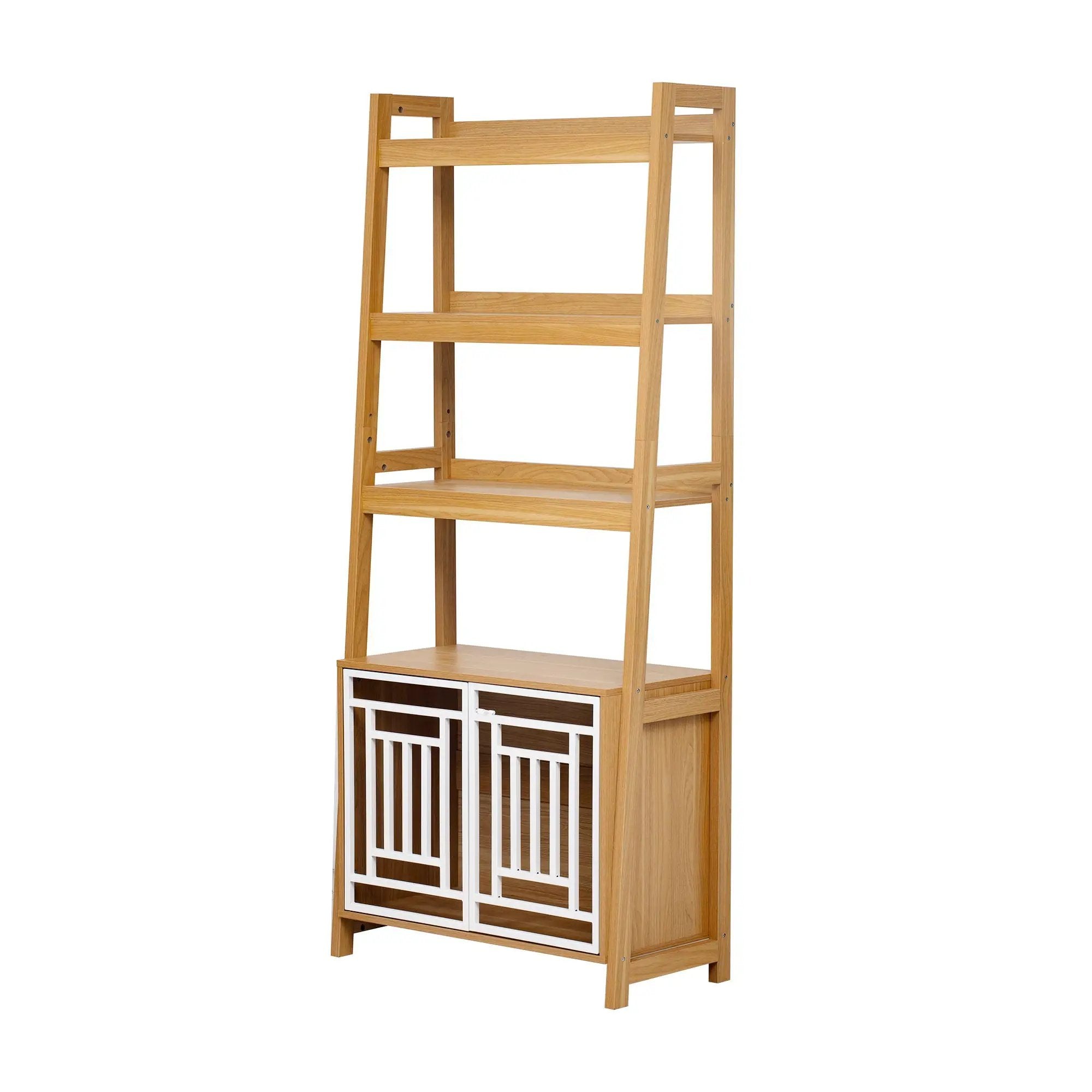 Modern Furniture Style 2 In 1 Pet Friendly Dog Crate Ladder Bookcase - Ancient Oak by Unique Piece Furniture