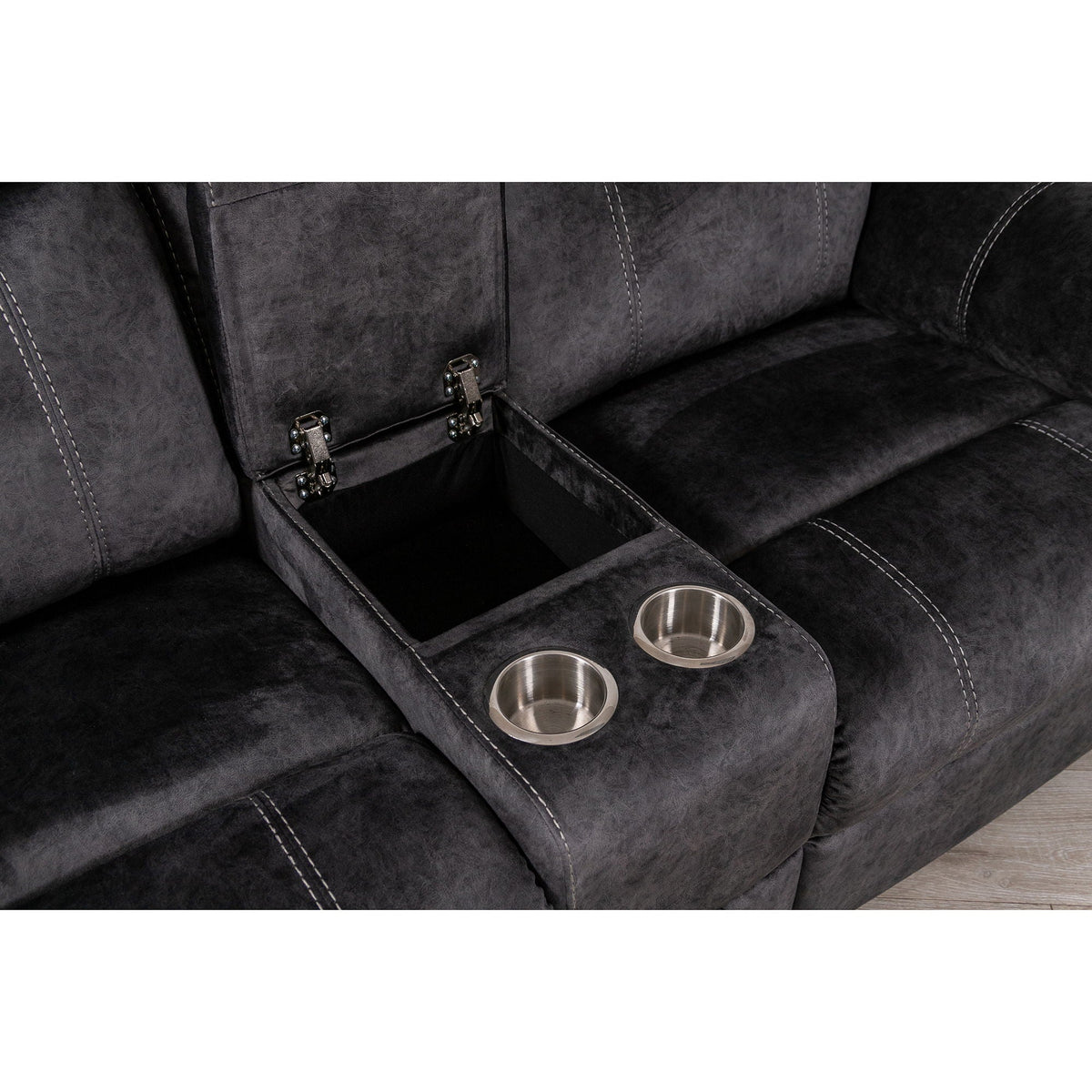 Reclining Loveseat with Manual Recline and Storage - Dark Brown or Dark Gray, photo 11 of 24
