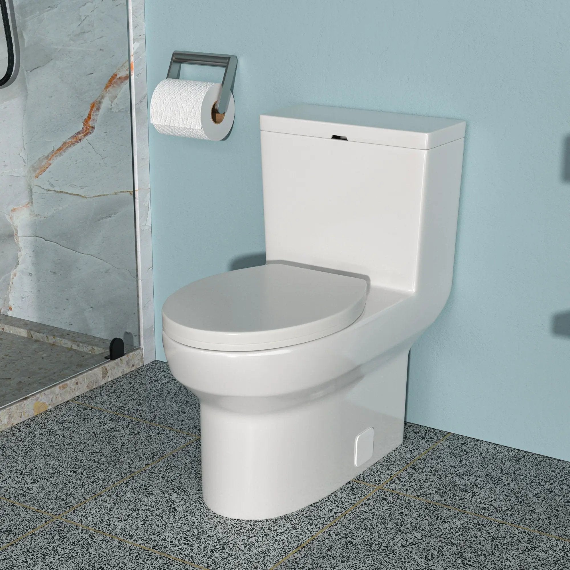 1 Piece Toilet & Soft Closing Seat - White by HouseOfZazla