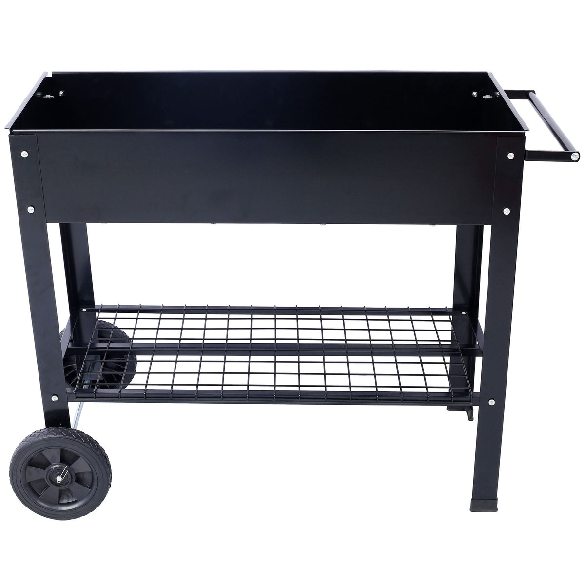 Elevated Metal Planter Garden Bed with Wheels - Black, photo 6 of 12