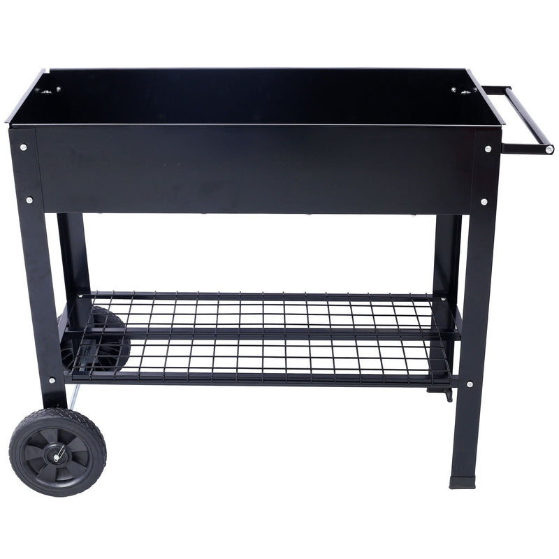 Elevated Metal Planter Garden Bed with Wheels - Black, photo 6 of 12