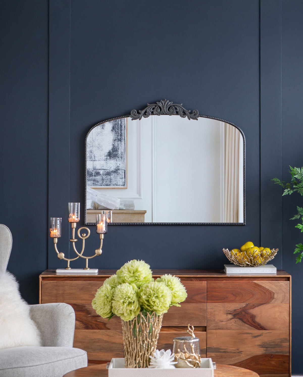 Baroque Inspired Arch Wall Mirror with Ornate Design - Gold or Black, photo 34 of 40