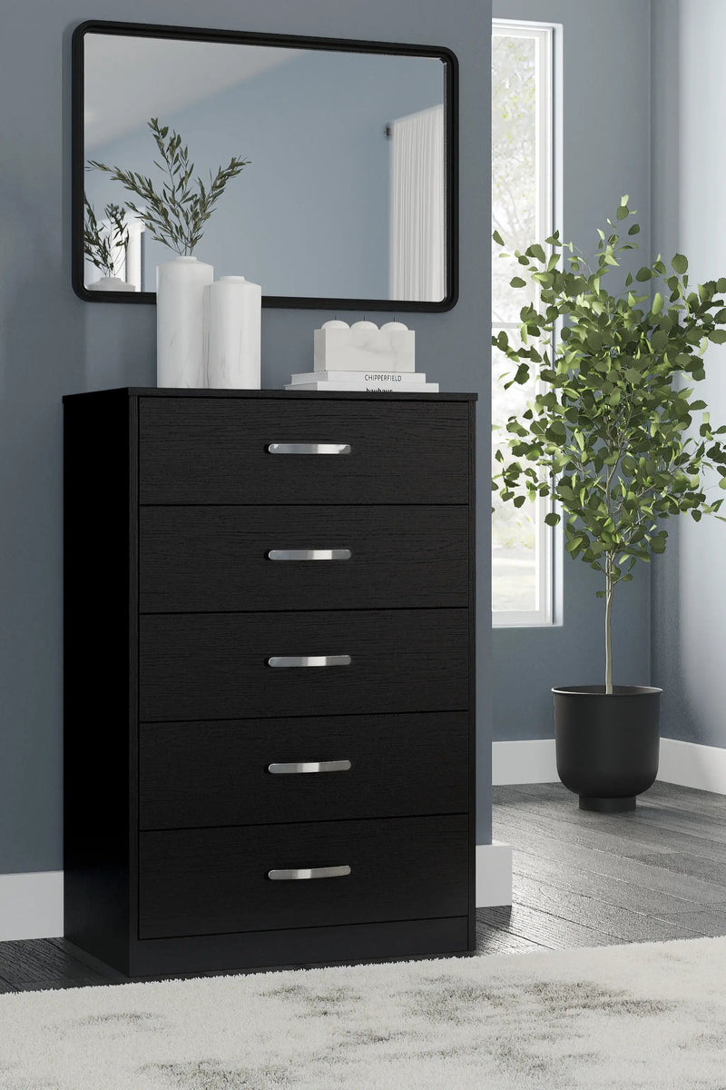 Finch - Five Drawer Chest - 46" Height - Black by Unique Piece Furniture