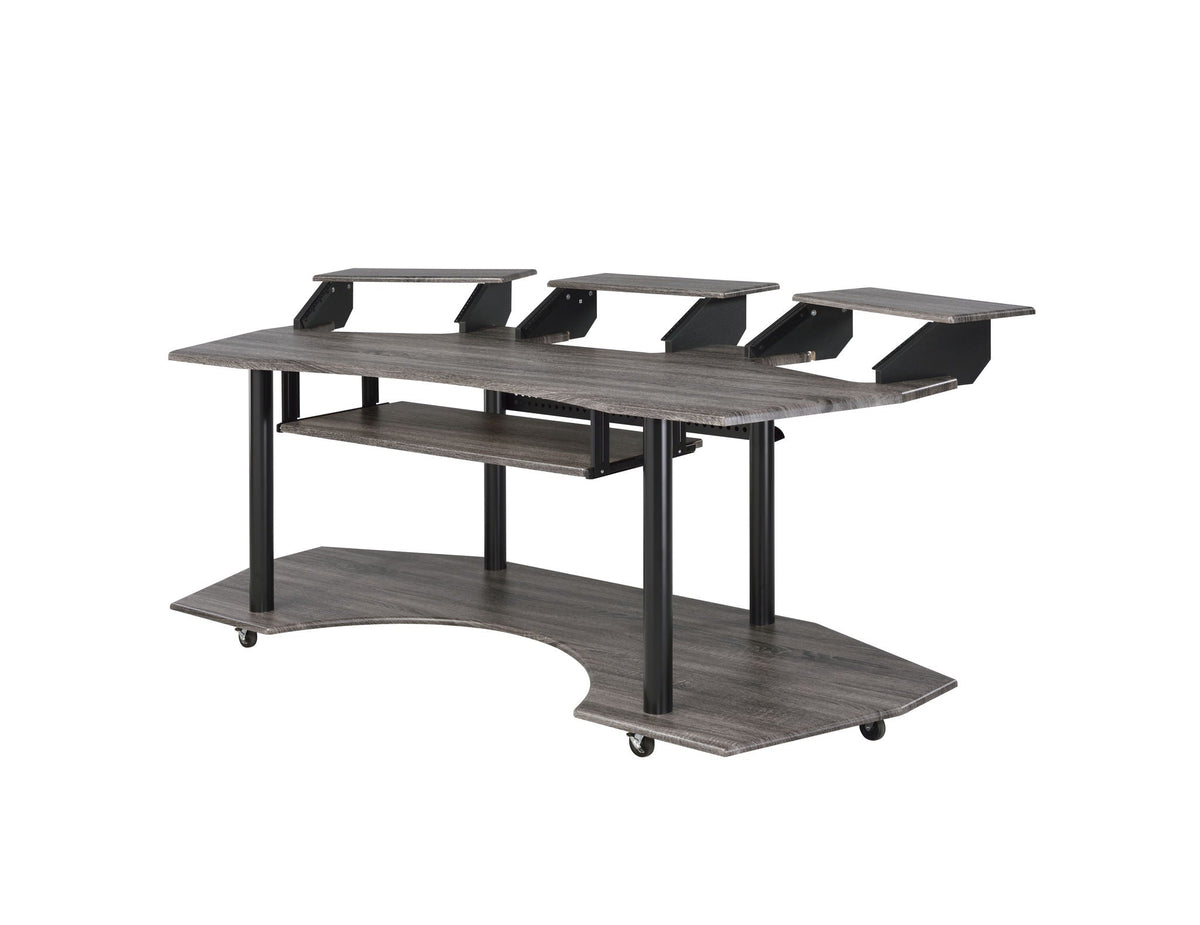 Music Recording Studio Desk Wood Workstation – Light Brown or Dark Gray, photo 6 of 12