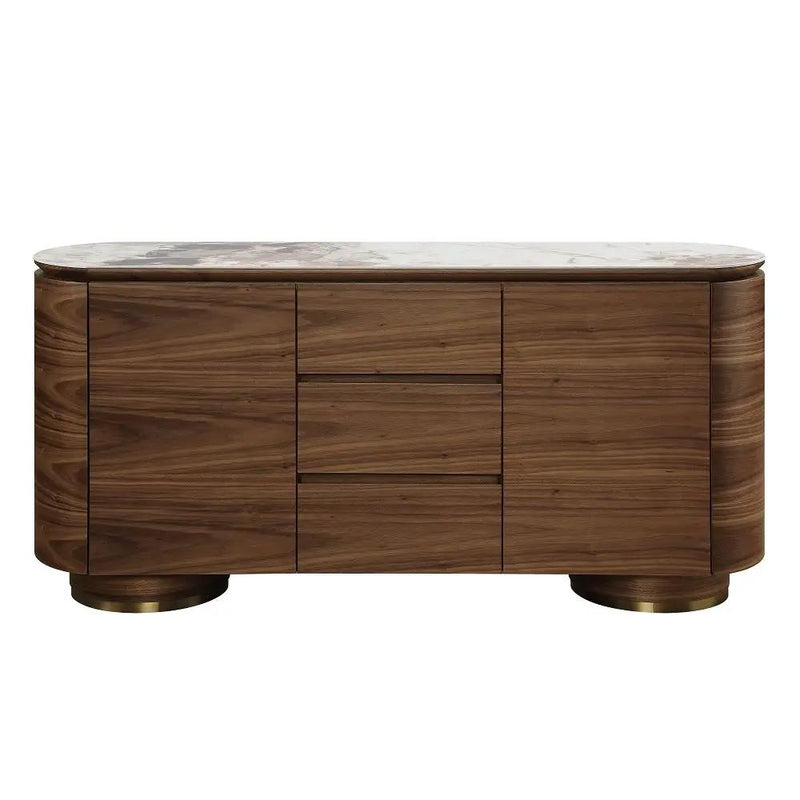 Willene - Server With Ceramic Top - Ceramic Top & Walnut by Unique Piece Furniture