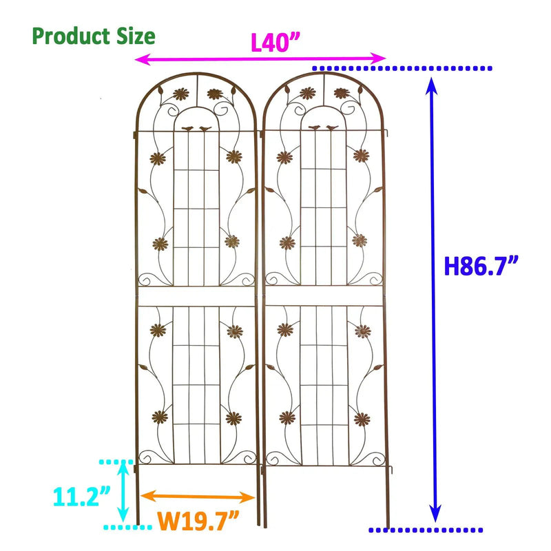 Metal Garden Trellis Rustproof Trellis For Climbing Plant Outdoor Flower Support by Unique Piece Furniture