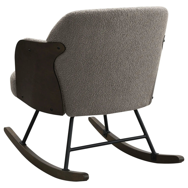 Paige Boucle Upholstered Mid Back Rocking Chair Taupe by Unique Piece Furniture