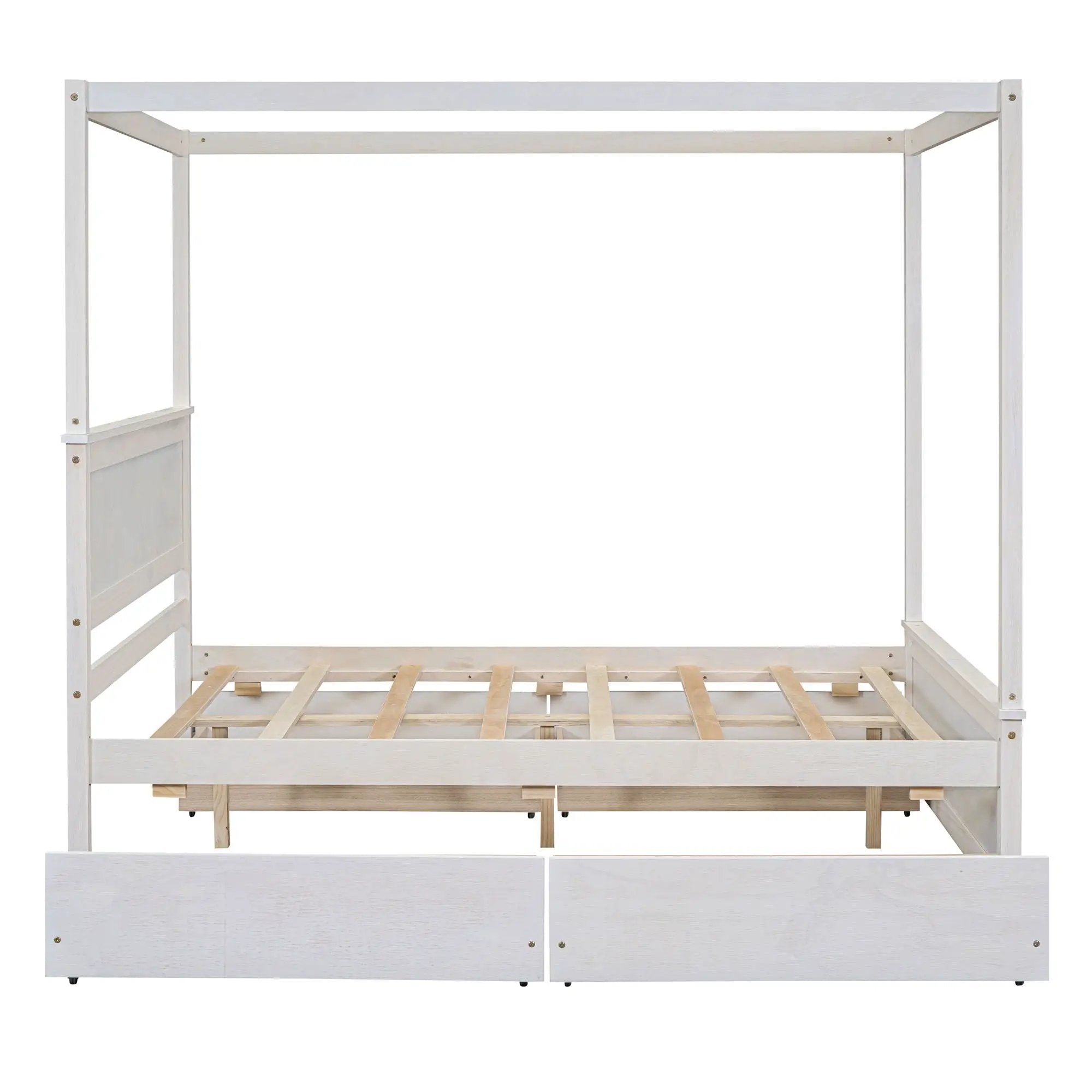 Canopy Platform Bed With Drawers, Support Slats, No Box Spring Needed by Unique Piece Furniture