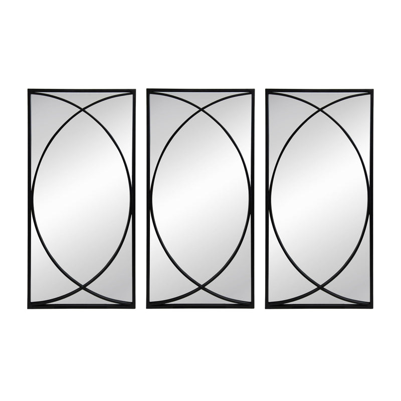 Rectangular Wall Mirror with Black Frame - 15.7" W x 0.7" D x 31.9" H - Black, photo 6 of 8