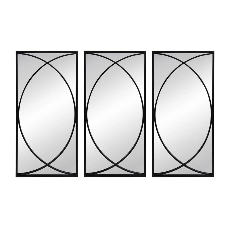Rectangular Wall Mirrors With Frame, Home Decor For Living Room Bedroom Entryway - Black by Unique Piece Furniture