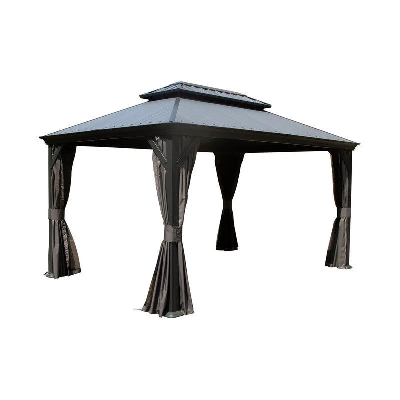 12'x16' Hardtop Gazebo with Resin Roof and Drainage Gutters by HouseOfZazla