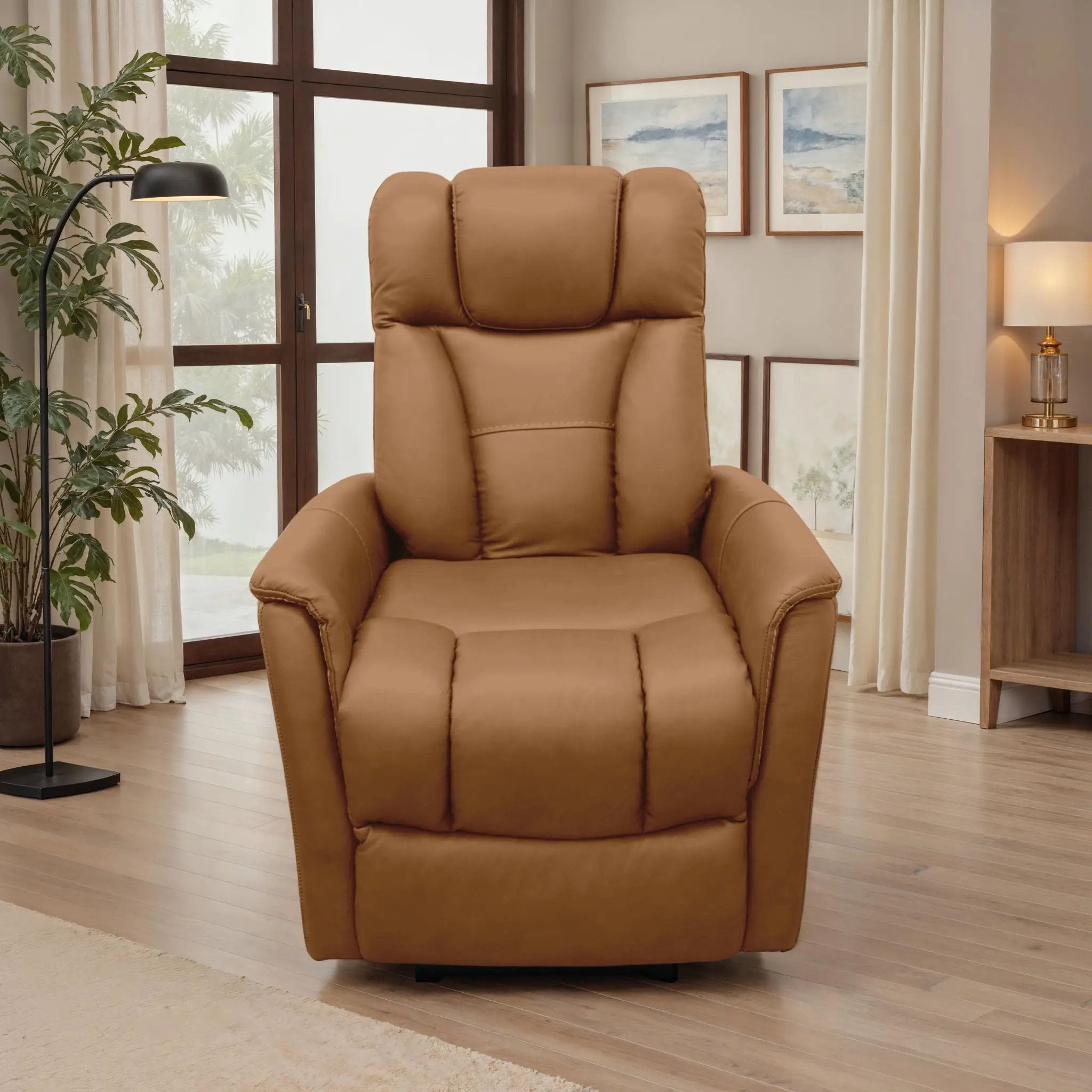 Oslo - Power Recliner With Manual Adjustable Headrest And Power Footrest - Brown by HouseOfZazla