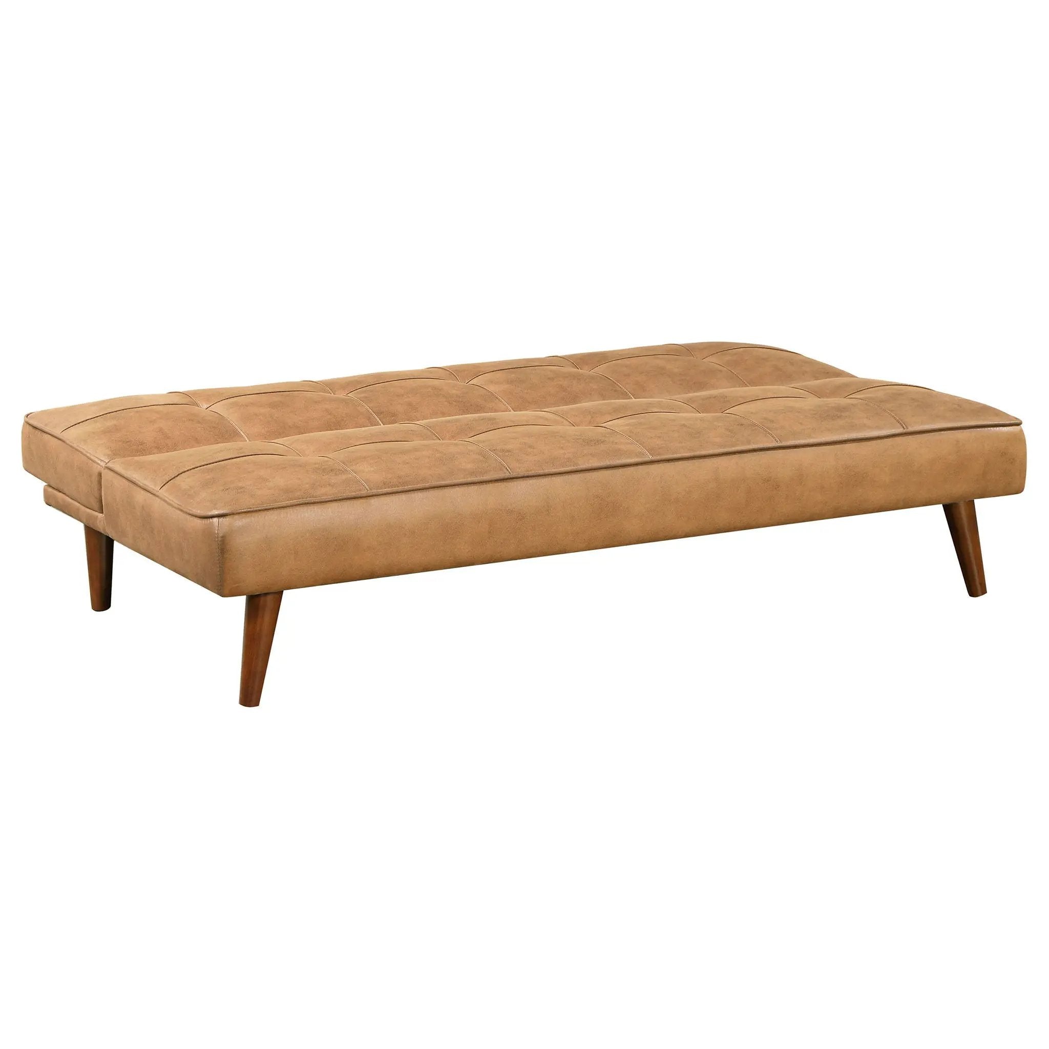 Jenson Upholstered Tufted Convertible Sofa Bed Saddle Brown by Unique Piece Furniture