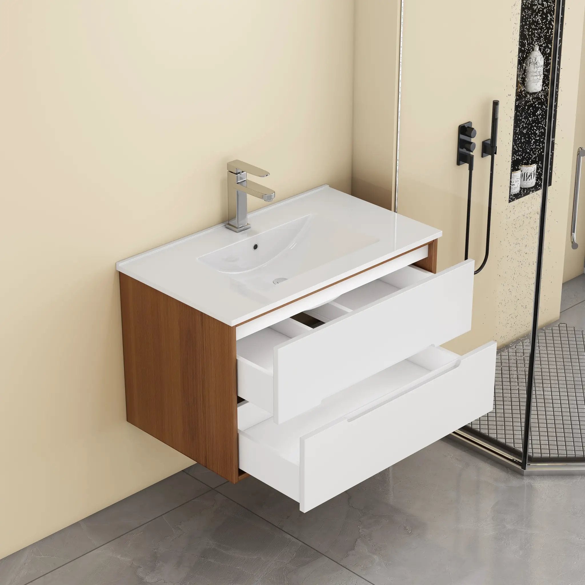 32-Inch Wall-Mounted Bathroom Vanity With Sink Combo by HouseOfZazla