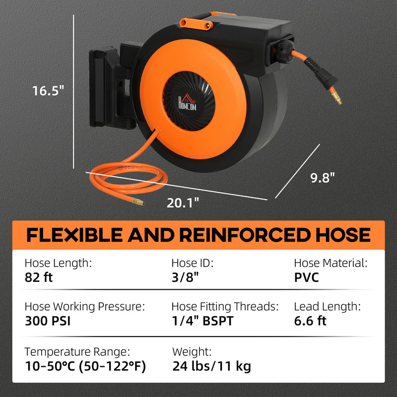 HOMCOM Retractable Air Hose Reel by HouseOfZazla