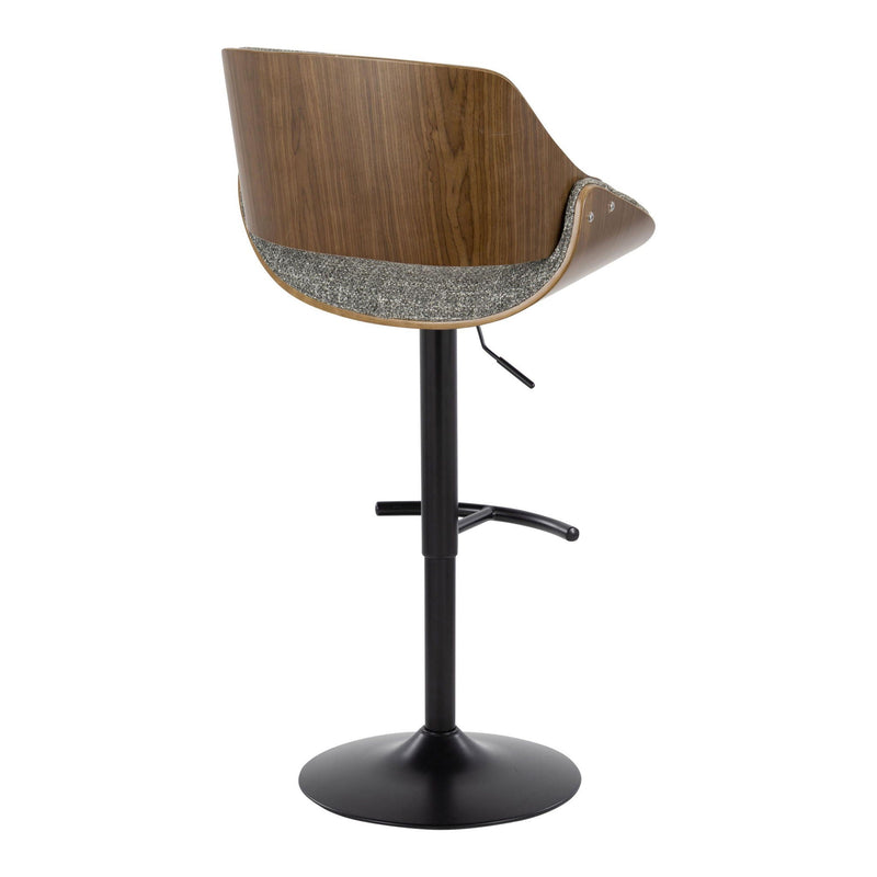 Fabrizzi - Mid Century Modern Adjustable BarStool With Rounded T Footrest (Set of 2) by Unique Piece Furniture