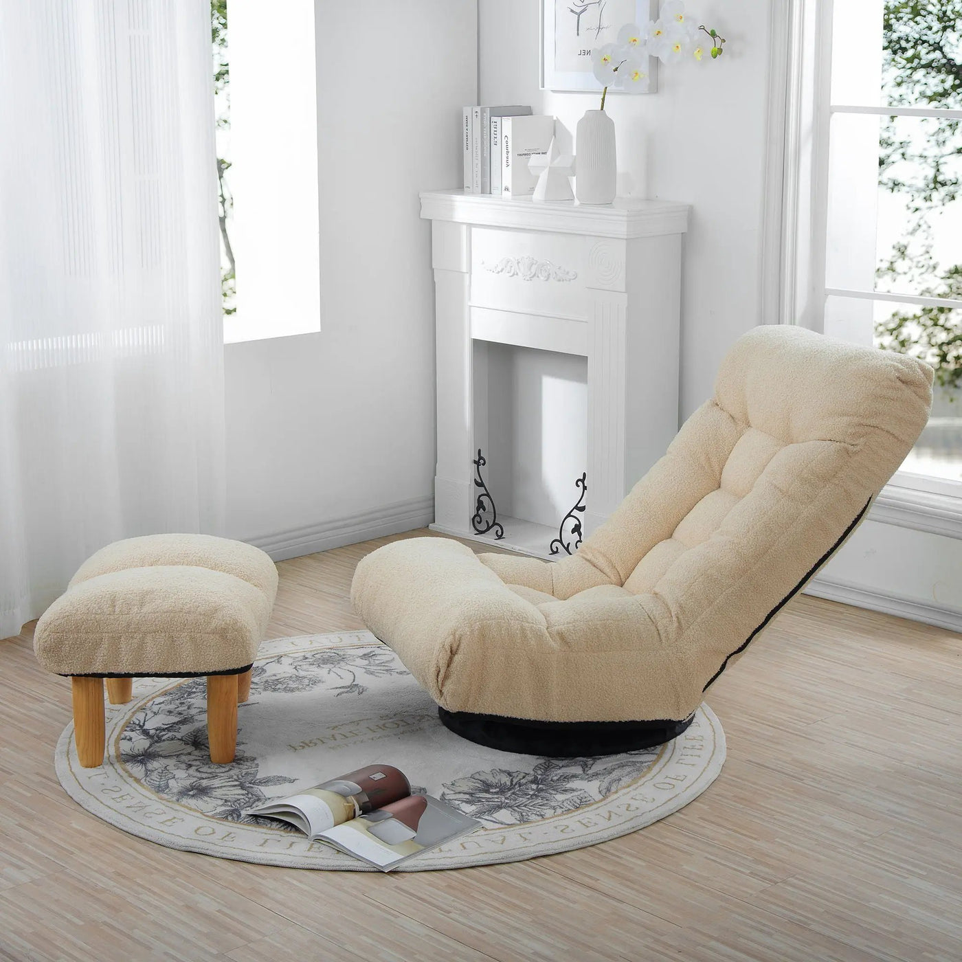 Adjustable Japanese Reclining Floor Chair Sofa With Metal Frame For Living Room by HouseOfZazla