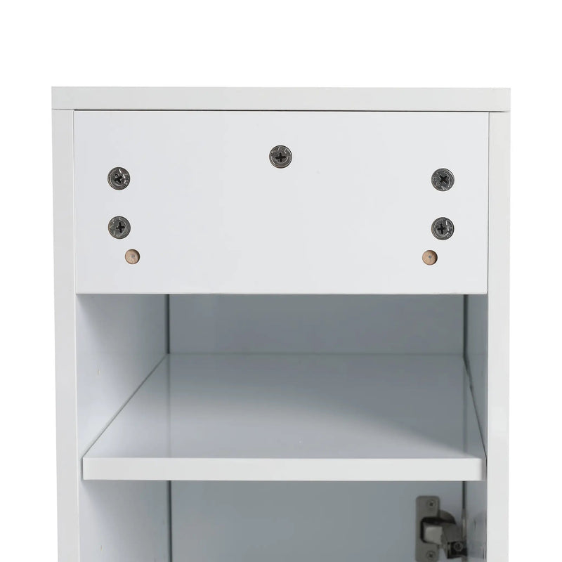 12" Bathroom Side Cabinet, Soft Close Doors, Float Mounting Design, Glossy by HouseOfZazla