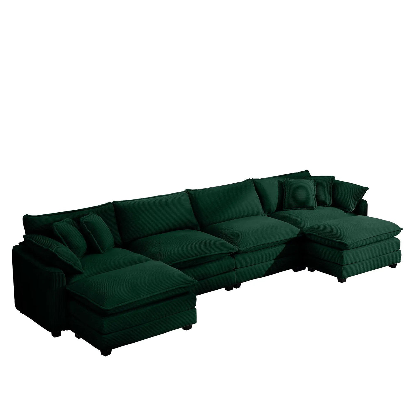 Modern Oversized Modular Cushion Sofa With Ottoman, Low Back, Deep Seating Sofa Set by HouseOfZazla