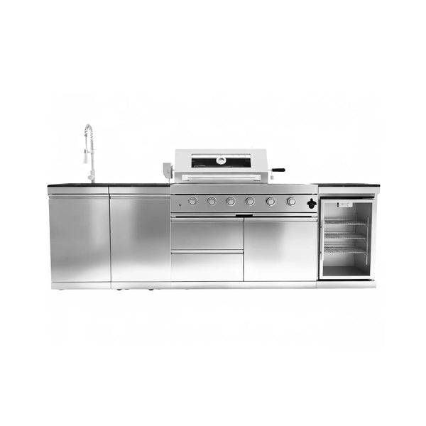 104" 4-Burner 72,000 BTU Silver Outdoor Kitchen Island Grill  with Storage Cabinets & Drawers