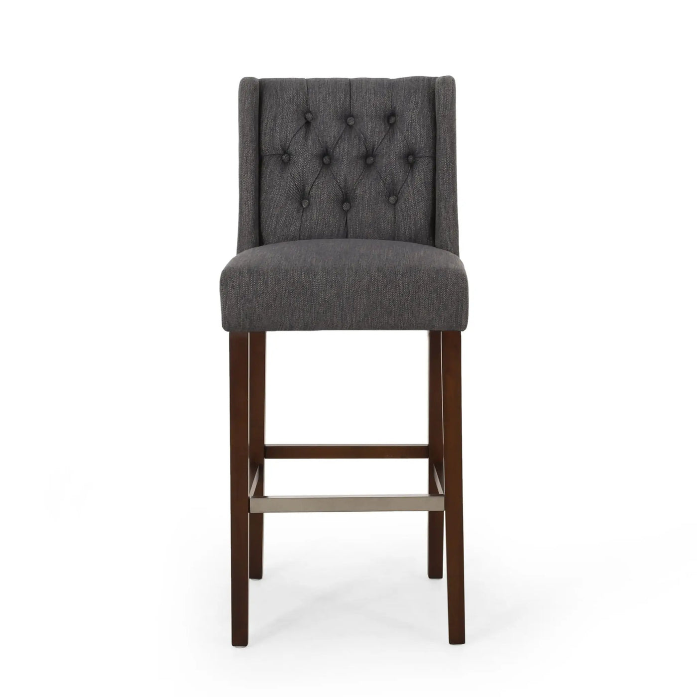 Solstara Upholstered Dining Barstool with Button Tufted and Wing Back by HouseOfZazla