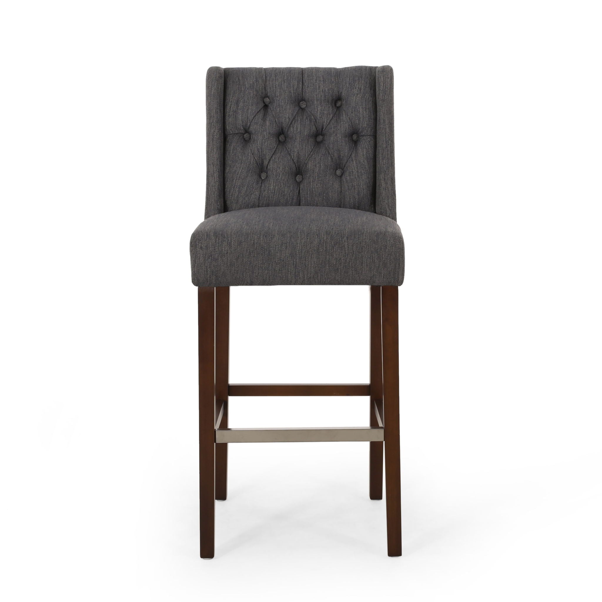 Solstara Upholstered Dining Barstool with Button Tufted and Wing Back by HouseOfZazla