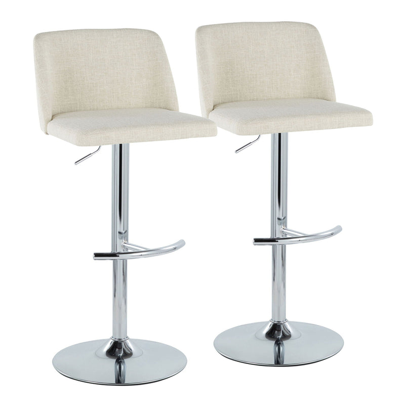 Toriano - Contemporary Adjustable Barstool Swivel With Rounded T Footrest (Set of 2) by Unique Piece Furniture