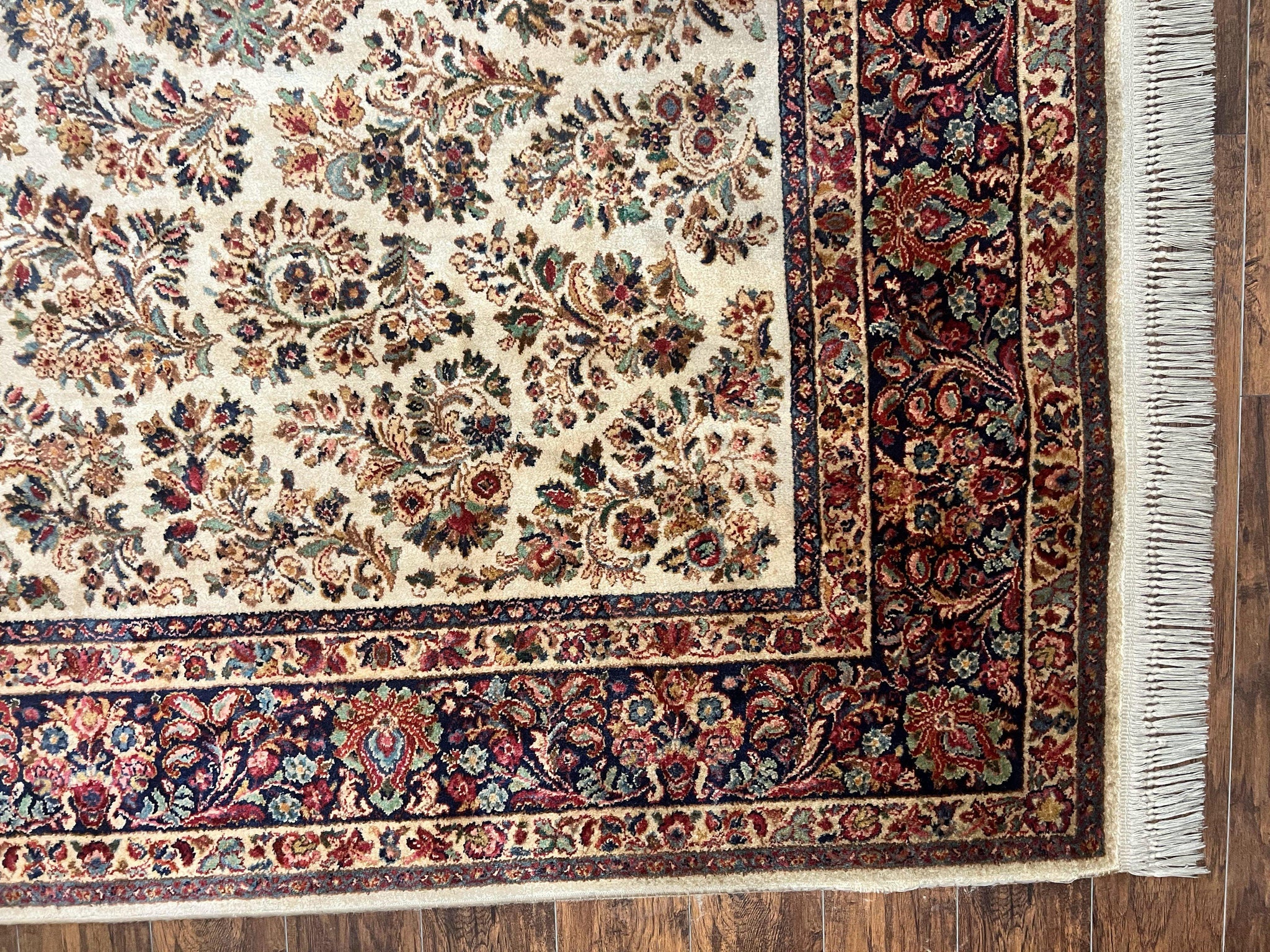 Karastan Rug 8' 8" x 12', Ivory Sarouk #760, Original Karastan Carpet 700 Series, Wool Karastan Area Rug, USA Made, Large Karastan w/ Label by Jewel Rugs
