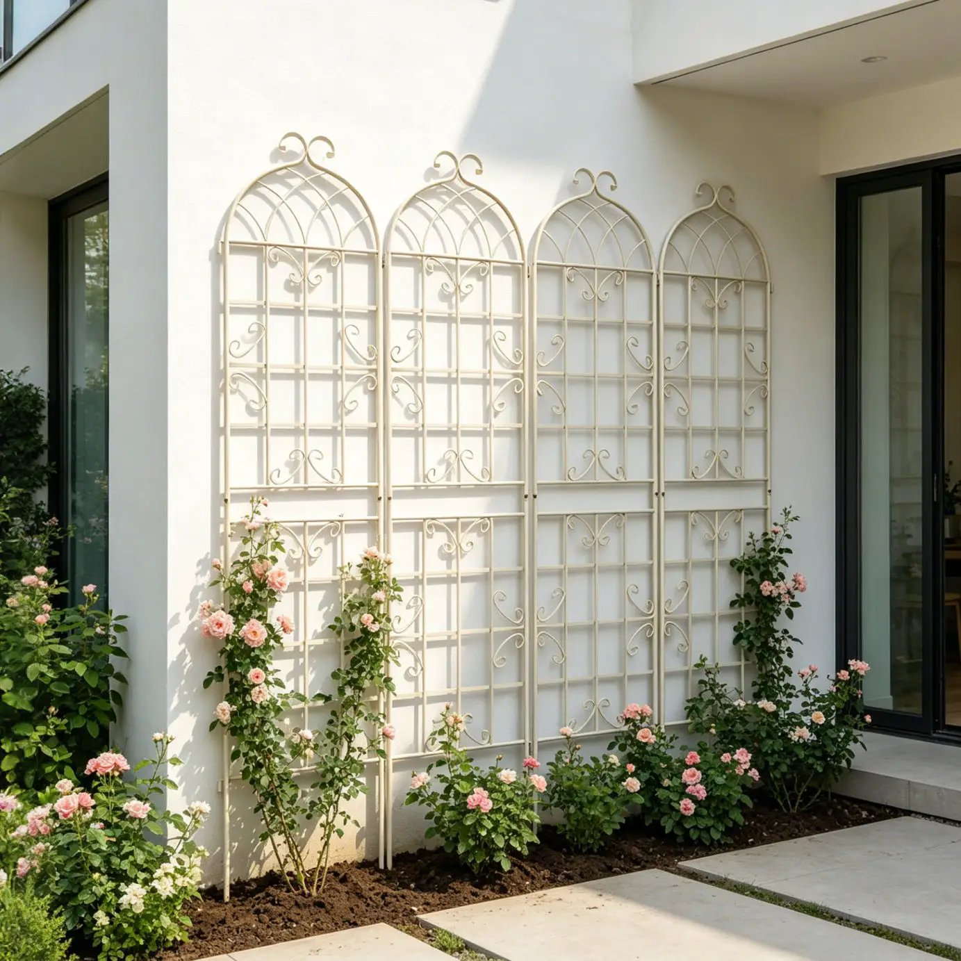 Metal Garden Rustproof Trellis For Climbing Plants Outdoor Flower Support by HouseOfZazla