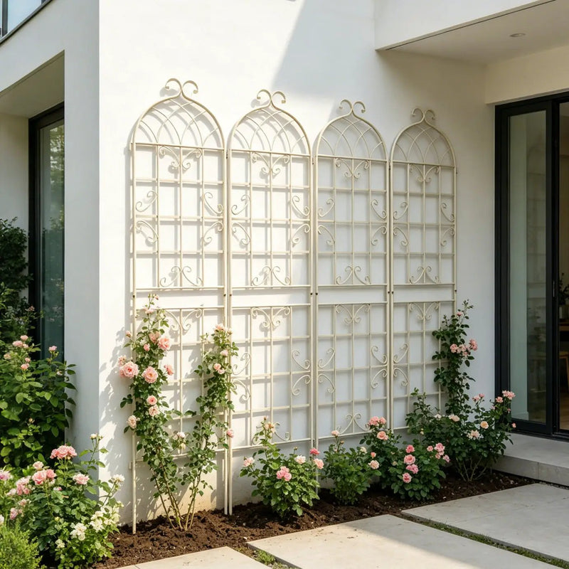 Metal Garden Rustproof Trellis For Climbing Plants Outdoor Flower Support by HouseOfZazla