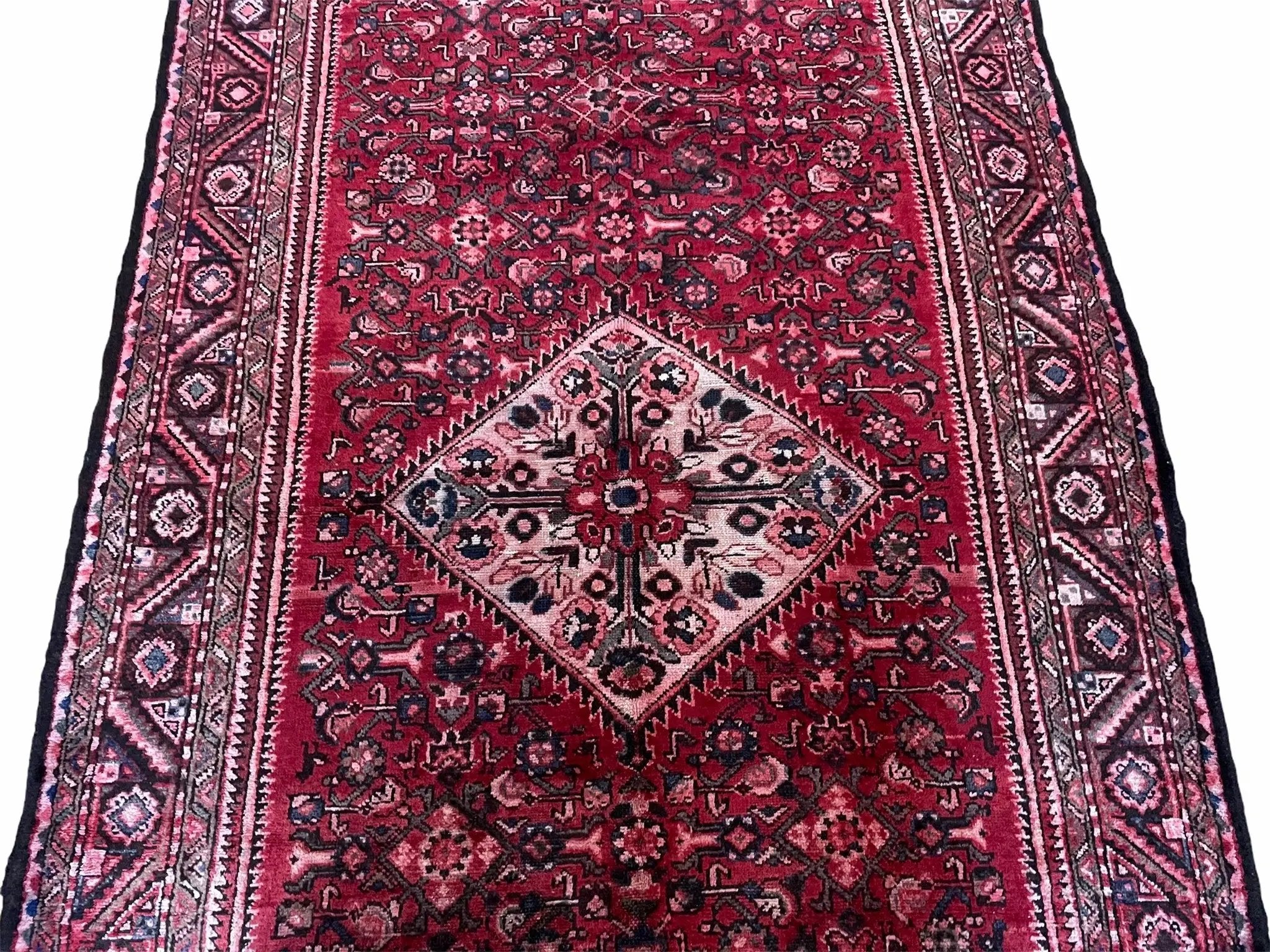 5.5 X 10 Antique Handmade Wool Tribal Gallery Rug All Over Red Runner Corridor by Jewel Rugs