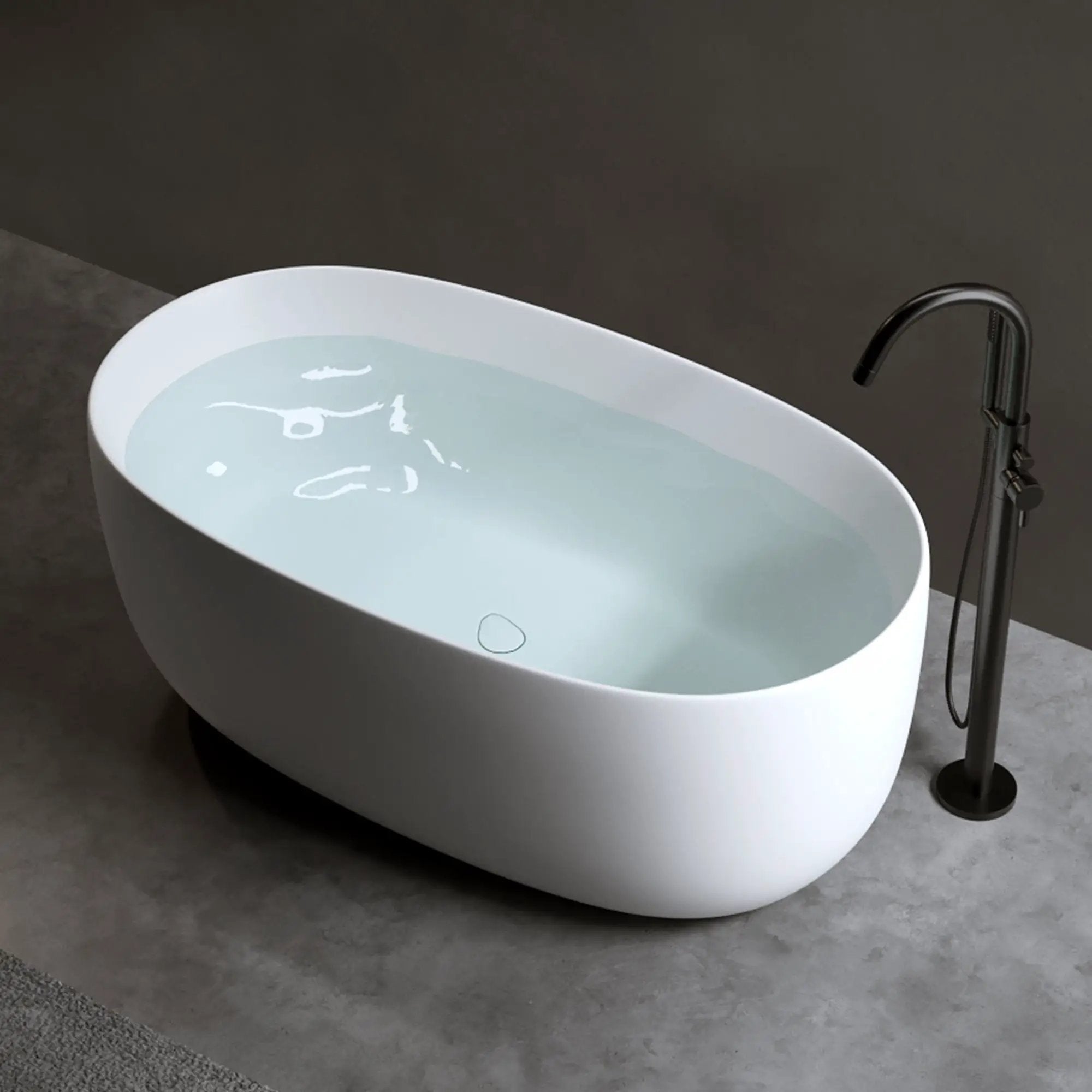 47'' Independent Solid Surface Resin Stone Bathtub by HouseOfZazla