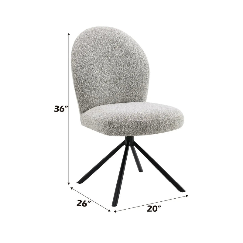 Side Chair With Swivel (Set of 2) - Gray by HouseOfZazla