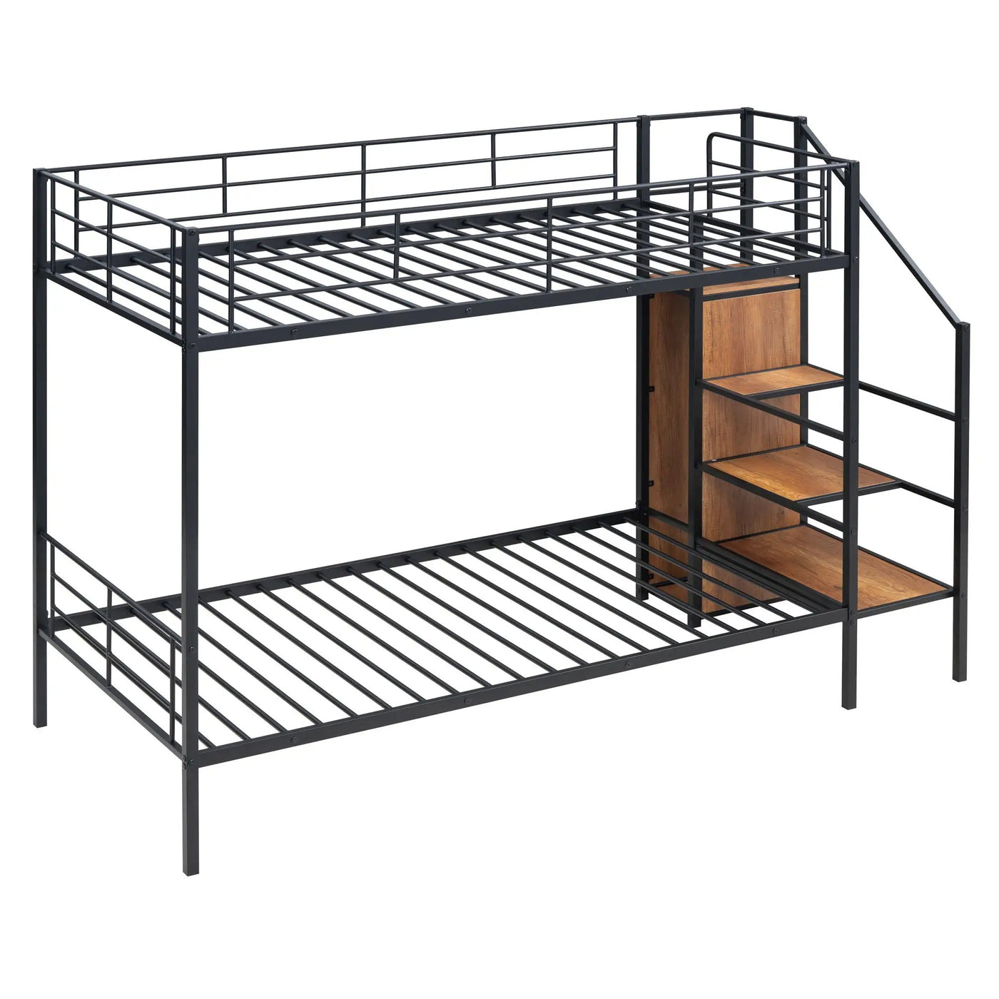 Bunk Bed With Lateral Storage Ladder And Wardrobe by HouseOfZazla
