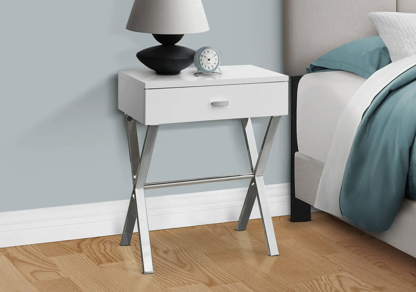 Accent Side X Table, Storage Drawer, Contemporary & Modern by Unique Piece Furniture