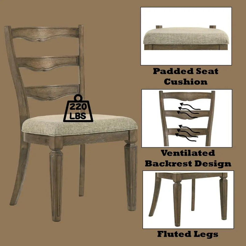 Parfield - Side Chair (Set of 2) - Fabric & Weathered Oak by Unique Piece Furniture