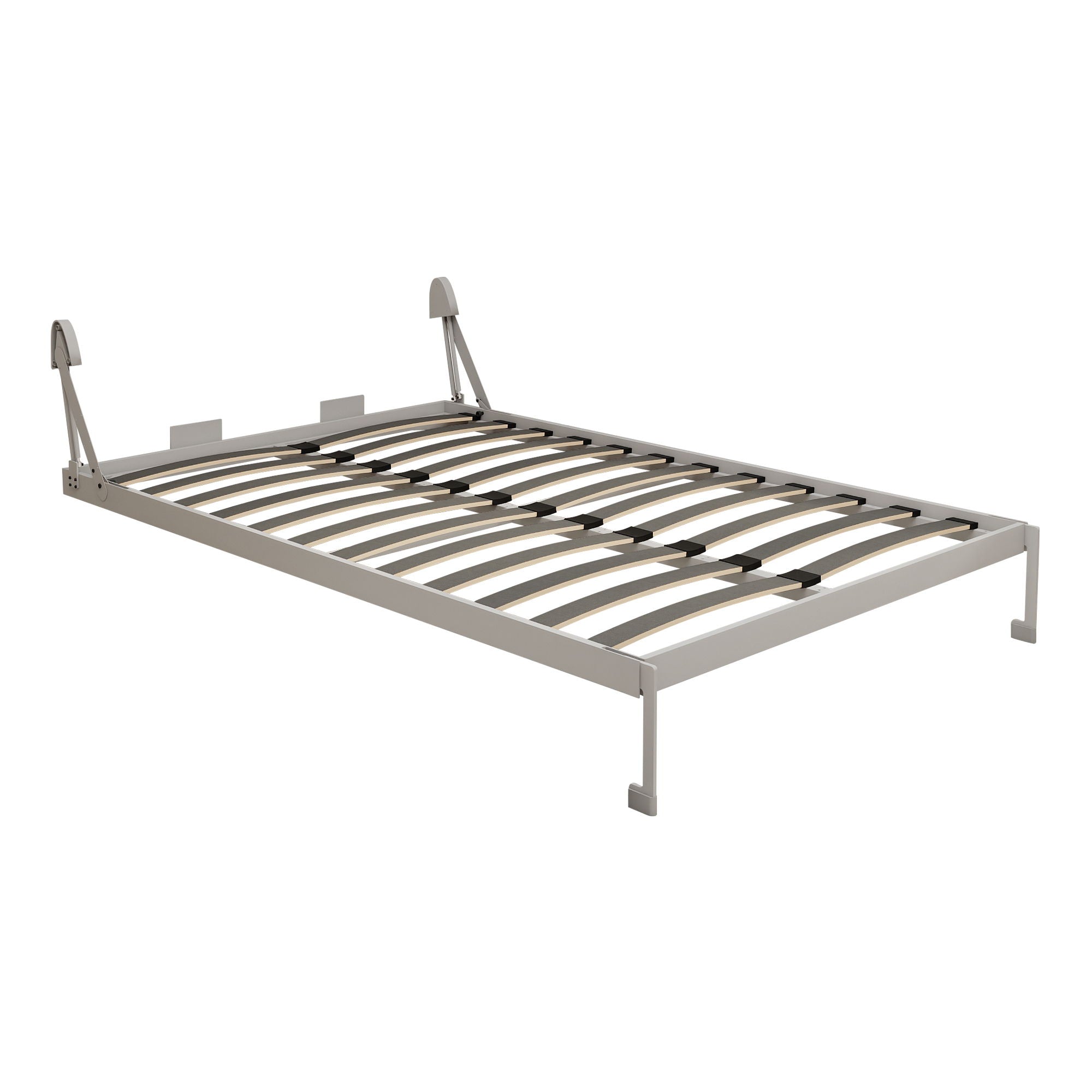 Queen Size Vertical Murphy Wall Cabinet Folding Bed With Automatic Legs - Gray by HouseOfZazla