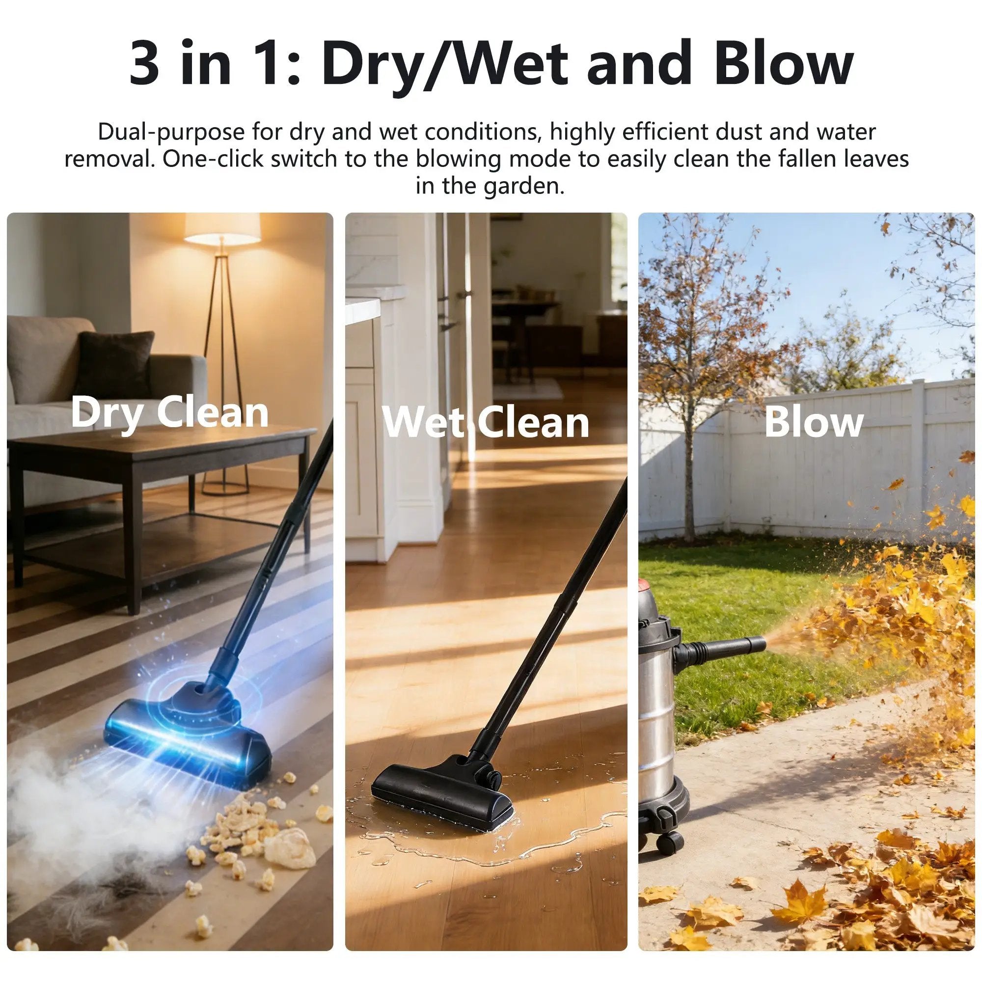 Wet Dry Vac, 8 Gallon, 6 Peak HP, 3 in 1 Shop Vacuum by HouseOfZazla