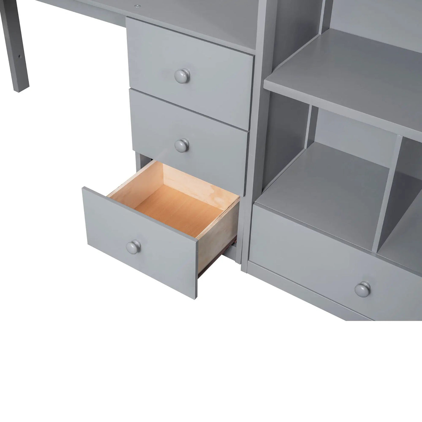 Loft Bed With L Shaped Desk, Drawers, Cabinet, And Storage Staircase by HouseOfZazla