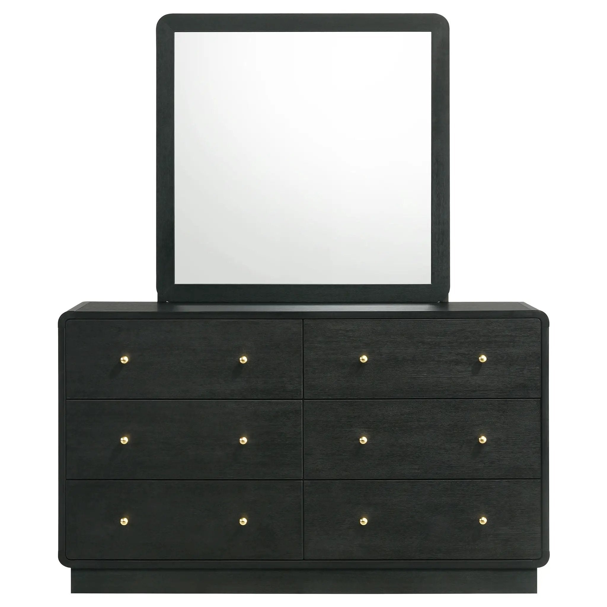 Cavelle 6-drawer Dresser and Mirror Black by Unique Piece Furniture