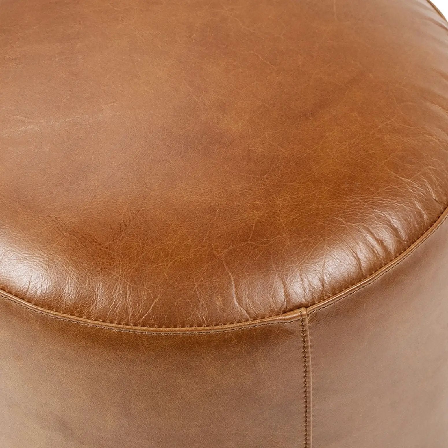 Nico - Round Ottoman Stool - Brown by HouseOfZazla
