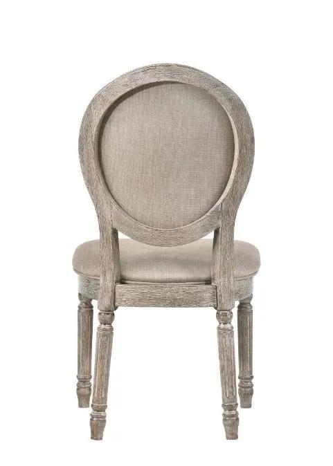 Faustine - Side Chair (Set of 2) - Tan Fabric & Salvaged Light Oak by Unique Piece Furniture