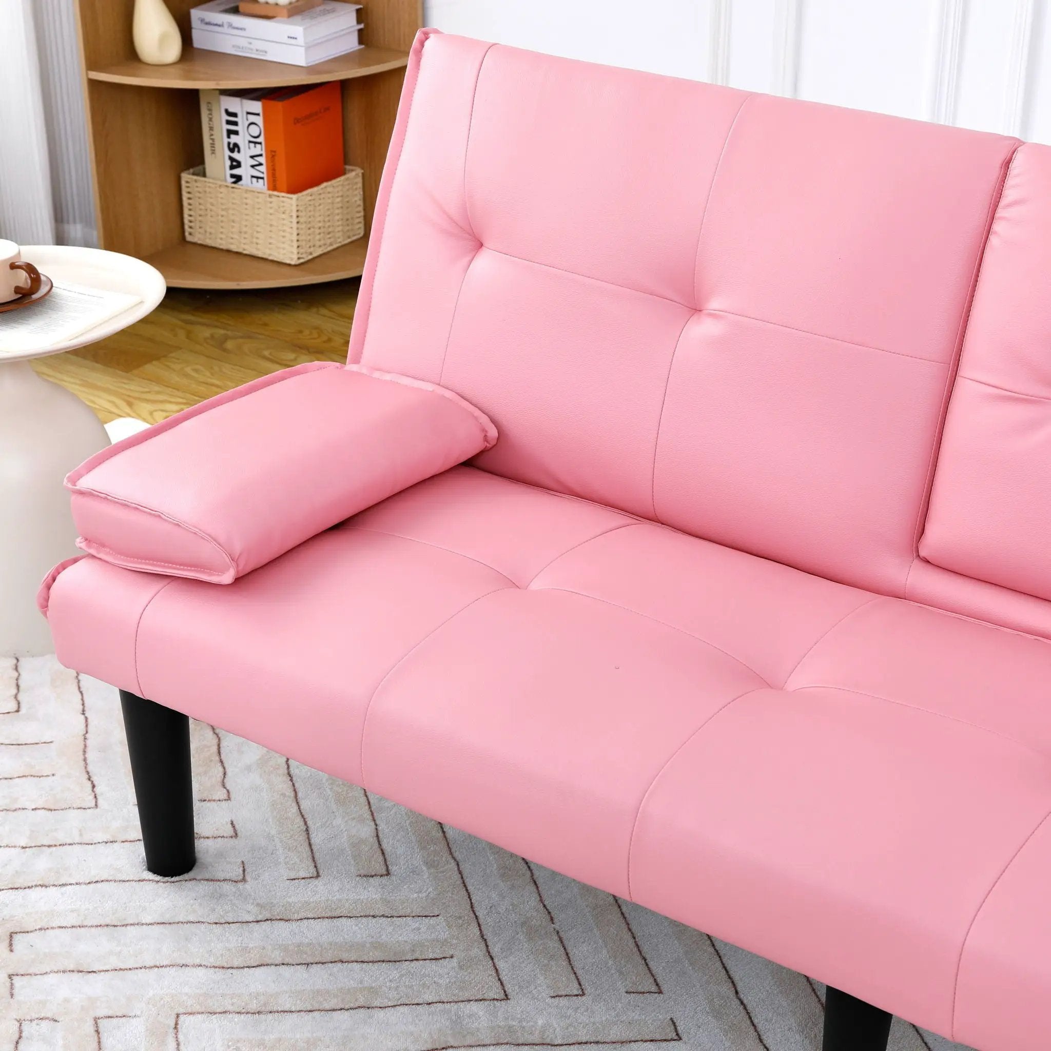 Sofa Bed With Foldable Design And Cup Holder by HouseOfZazla