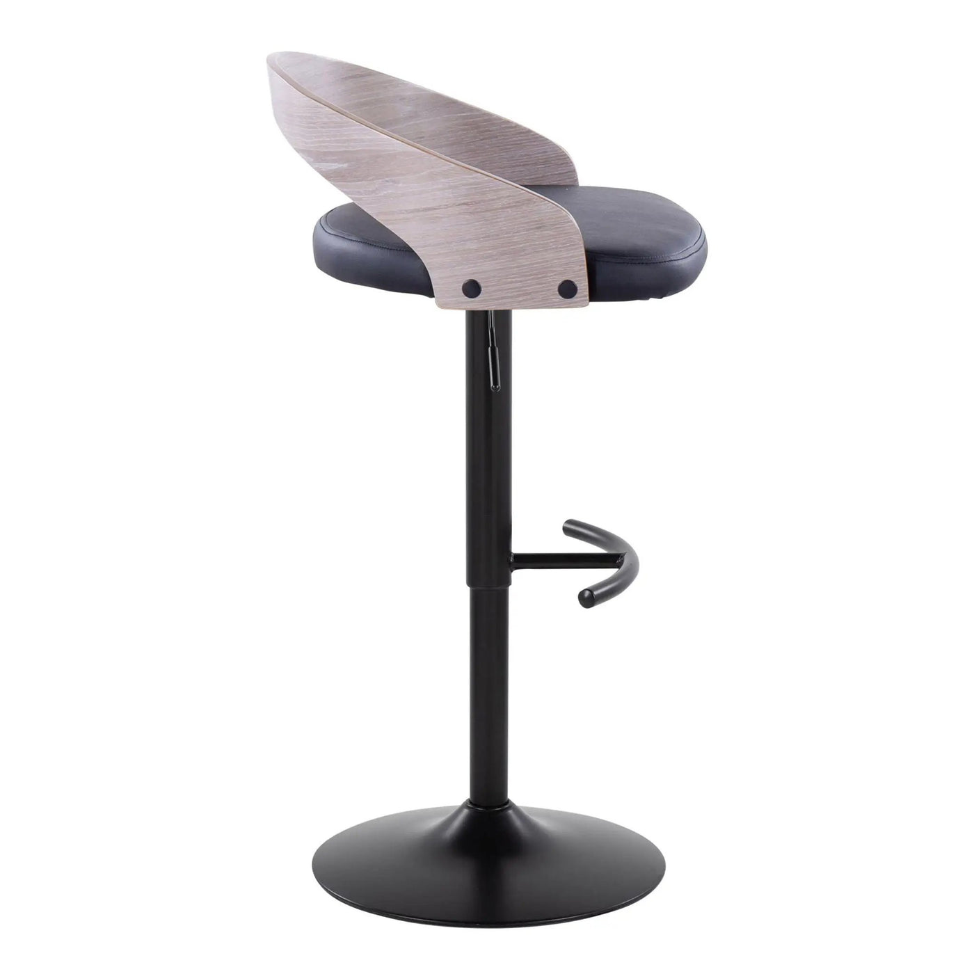 Grotto - Contemporary Adjustable Barstool With Swivel With Rounded T Footrest Elegant Design (Set of 2) by HouseOfZazla